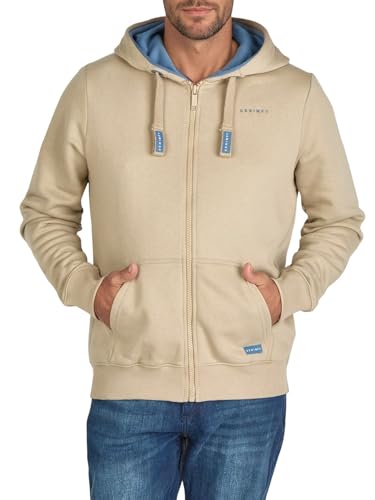 DENIMFY Sweatjacke Herren mit Kapuze Reißverschluss Regular Fit DFLeo Kapuzenjacke Zip-Hoodie, Größe:S, Farben:Cobblestone Beige von DENIMFY