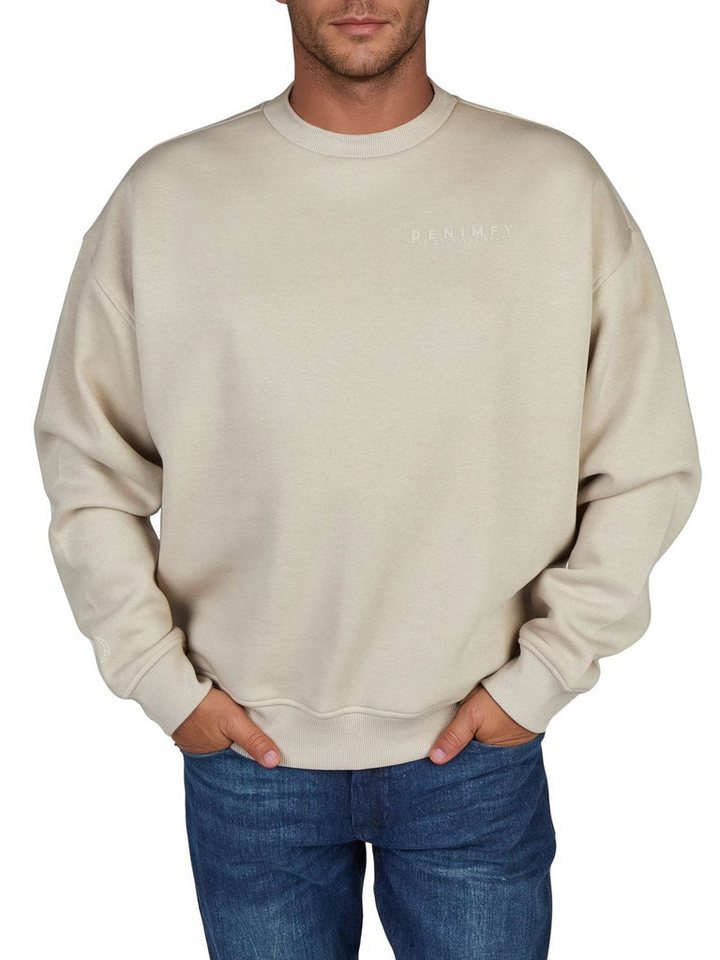 DENIMFY Sweatshirt Herren Rundhals Pullover RIVKeno Oversized Fit Streetwear Sweatshirt mir Kängurutasche von DENIMFY