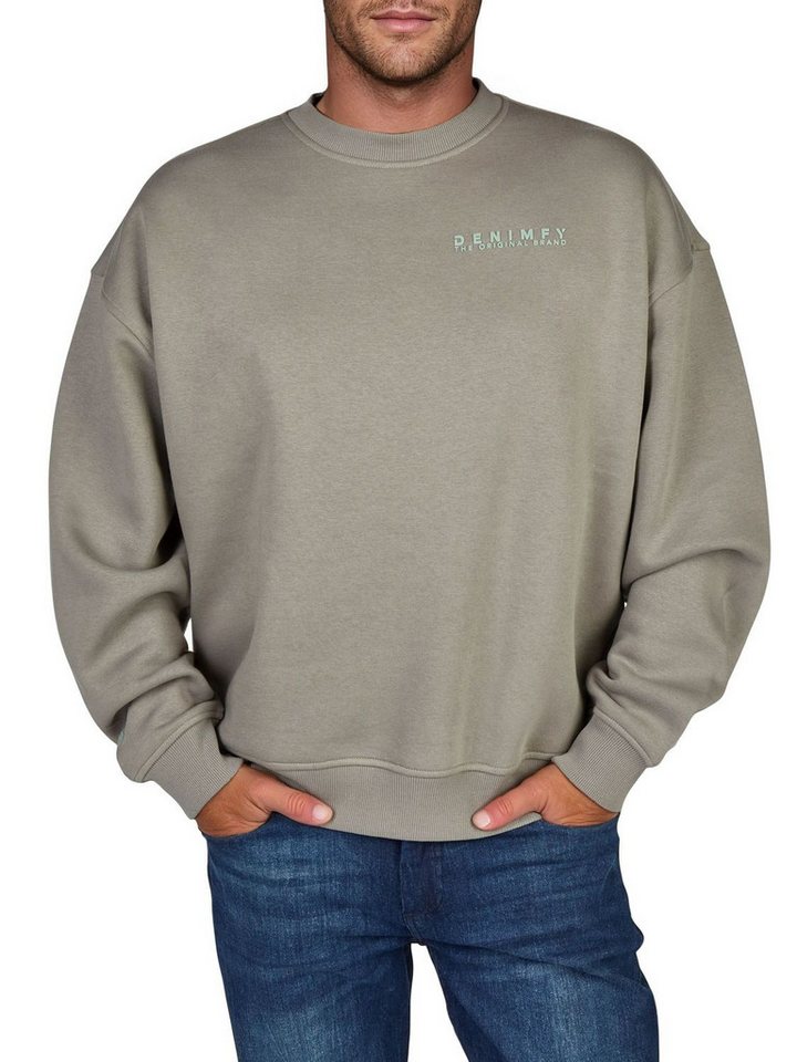 DENIMFY Sweatshirt Herren Rundhals Pullover RIVKeno Oversized Fit Streetwear Sweatshirt mir Kängurutasche von DENIMFY
