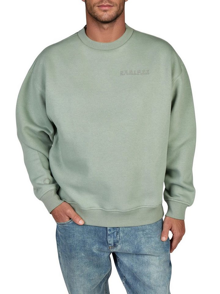 DENIMFY Sweatshirt Herren Rundhals Pullover RIVKeno Oversized Fit Streetwear Sweatshirt mir Kängurutasche von DENIMFY