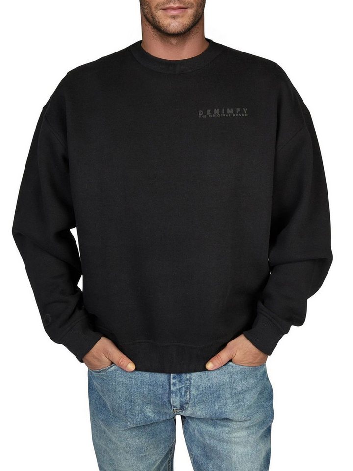 DENIMFY Sweatshirt Herren Rundhals Pullover RIVKeno Oversized Fit Streetwear Sweatshirt mir Kängurutasche von DENIMFY