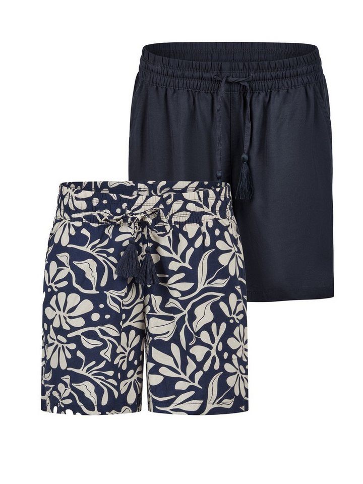 DENIMFY Sweatshorts Damen Shorts DFLia 2er Pack Regular Fit (Vorteilspack) kurze Stoffhose mit Kordelzug aus 100% Viskose von DENIMFY