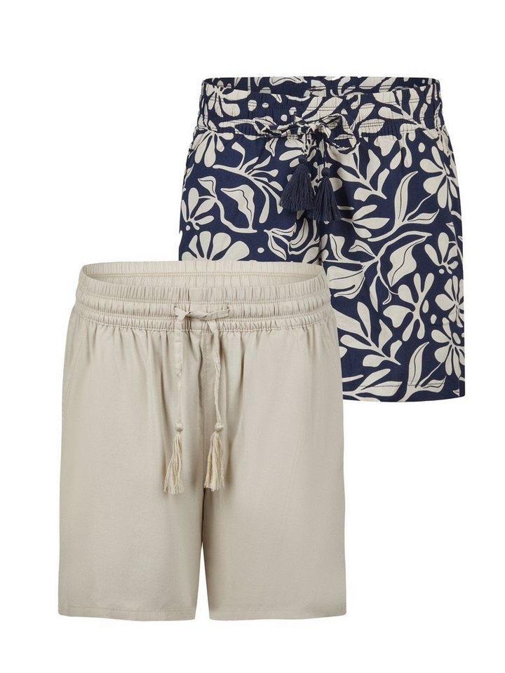 DENIMFY Sweatshorts Damen Shorts DFLia 2er Pack Regular Fit (Vorteilspack) kurze Stoffhose mit Kordelzug aus 100% Viskose von DENIMFY
