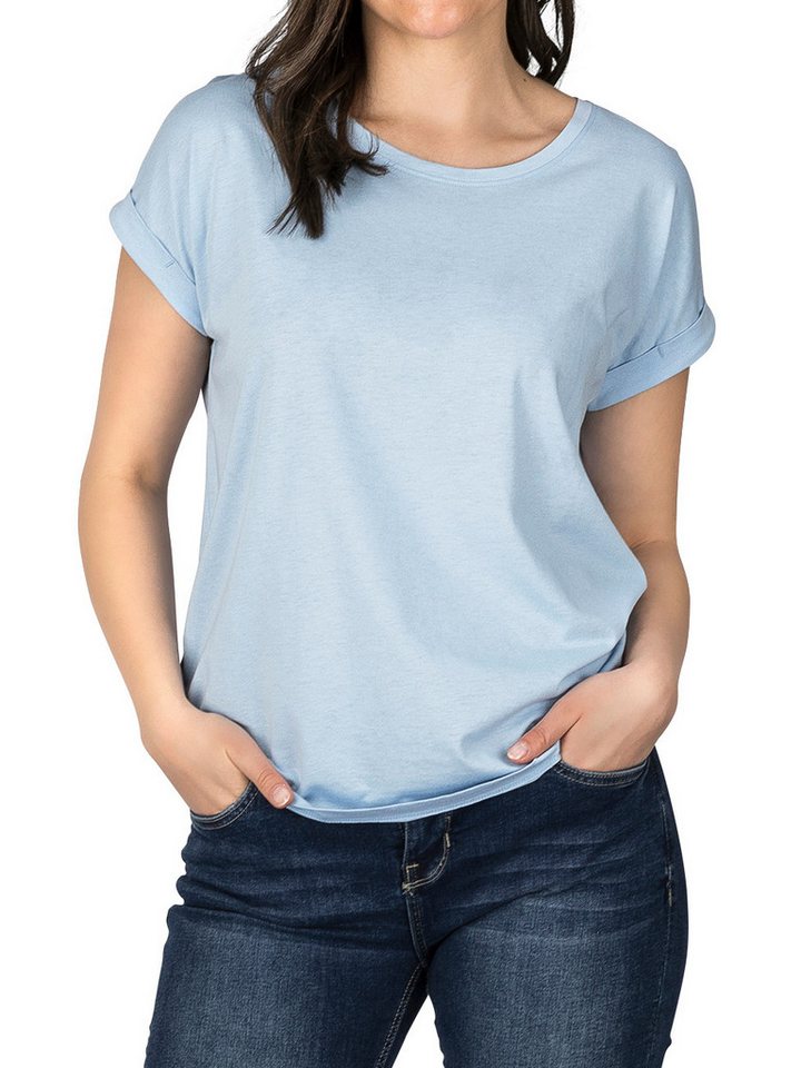 DENIMFY T-Shirt Damen Top DFSophie Regular Fit (1-tlg) kurzarm Sommershirt mit Rundhalsausschnitt von DENIMFY
