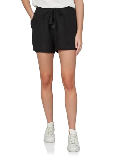 DENIMFY leichte Sommerhose Damen kurz mit Gummizug Regular Fit DFLia Weite Bermuda Shorts Sommer 100% Viskose, Größe:XL, Farben:Black DENIMFY leichte Sommerhose Damen kurz mit Gummizug Regular Fit DFLia Weite Bermuda Shorts Sommer 100% Viskose, Größe:XL, Farben:Black von DENIMFY