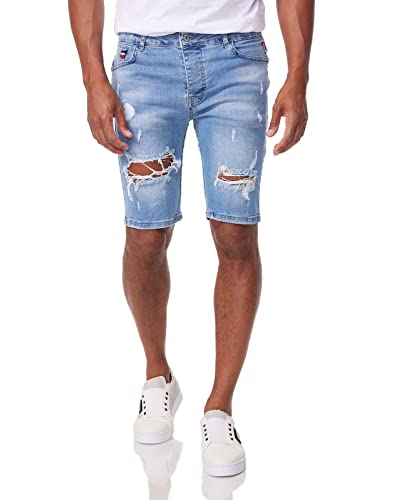 DENIMHOUSE Herren Jeans Shorts Kurze Hose Denim Bermuda Stretch Capri Basic 1019 Blue W31 von DENIMHOUSE