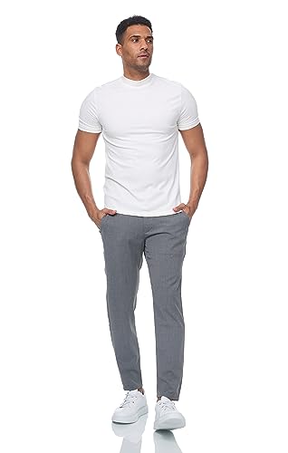 DENIMHOUSE Herren Stoffhose Model MONDY mit 4 Taschen | Chino Hose Slim Fit mit Stretch I Freizeithose für Männer MONDY Antracite W33/L32 von DENIMHOUSE