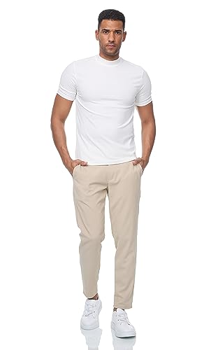 DENIMHOUSE Herren Stoffhose Model MONDY mit 4 Taschen | Chino Hose Slim Fit mit Stretch I Freizeithose für Männer MONDY Beige W30/L32 von DENIMHOUSE