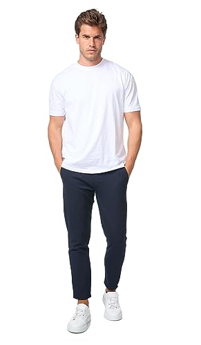 DENIMHOUSE Herren Stoffhose Model MONDY mit 4 Taschen | Chino Hose Slim Fit mit Stretch I Freizeithose für Männer MONDY Navy W33/L32 von DENIMHOUSE