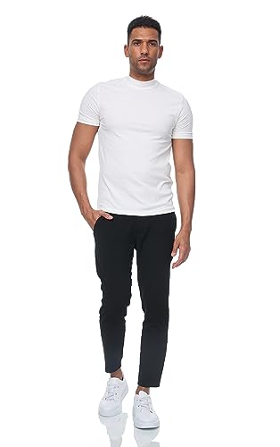 DENIMHOUSE Herren Stoffhose Model MONDY mit 4 Taschen | Chino Hose Slim Fit mit Stretch I Freizeithose für Männer MONDY Schwarz W30/L32 von DENIMHOUSE