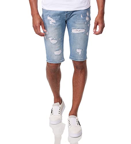 DH-Integral Destroyed Herren Jeans Short Denim Bermuda mit Stretch blau I-1031 Blau W30 von DENIMHOUSE