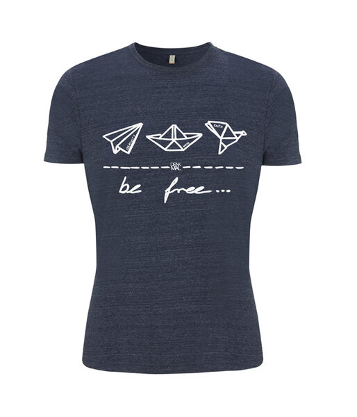 DENK.MAL Clothing be free – Unisex Shirt “melange navy” von DENK.MAL Clothing