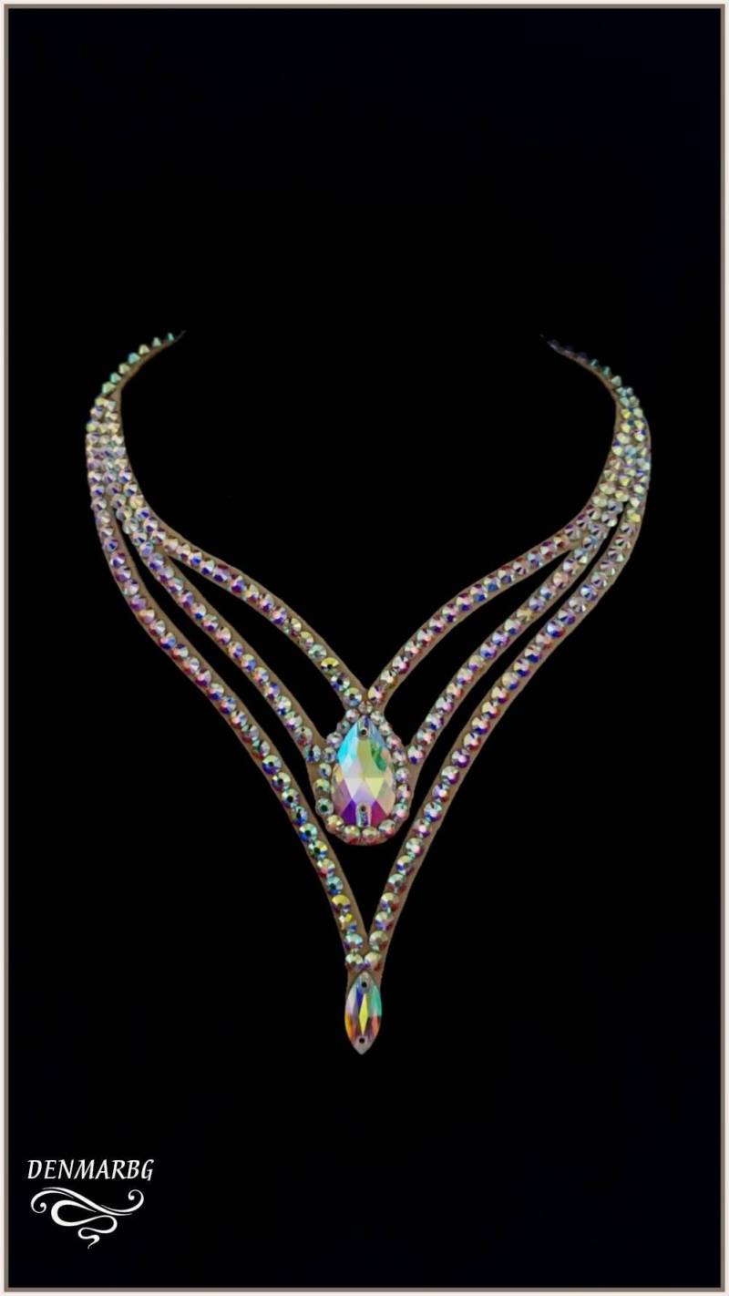 Halskette, Gesellschaftsschmuck, Gesellschaftstanz Schmuck, Latein Tanz, Kostümzubehör, Strass von DENMARBG