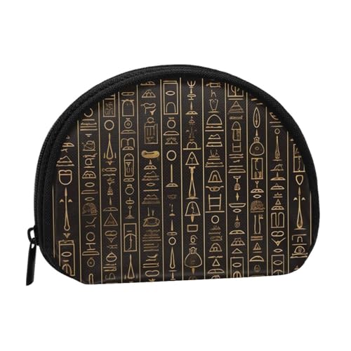 Durable Bamboo Tree Image Chinese Calligraphy Shell Storage Bag-Mini Polyester Coin Purse for Your Daily Essentials, Antike ägyptische Hieroglyphene, Einheitsgröße von DENMER