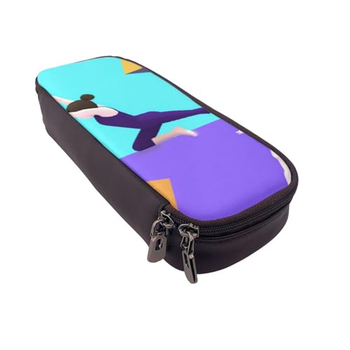 Federmäppchen aus Leder mit Gitarren-Motiv, multifunktionaler Organizer für Schule, Büro und Reisen, Gymnastikspiel, Einheitsgröße, Schulranzen von DENMER