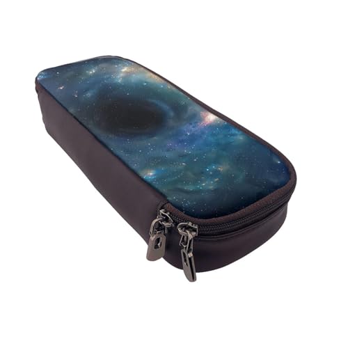 Federmäppchen aus Leder mit Halloween-Totenkopf-Motiv, multifunktionaler Organizer für Schule, Büro und Reisen, Galaxy, Einheitsgröße, Schulranzen von DENMER