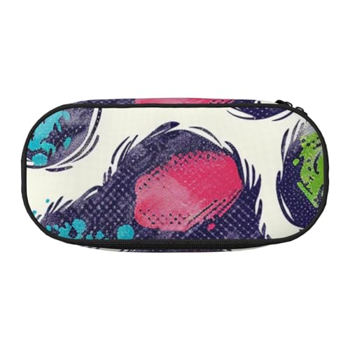 Federmäppchen aus Oxford-Gewebe, Motiv: Viele Frösche singen auf den Zweigen, Sommer-Schmetterlinge, mit geräumigem Design für Schule, Büro, Reisen – Mehrzweck-Schreibwaren und Make-up-Tasche von DENMER