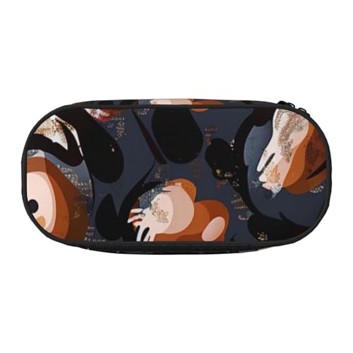 Federmäppchen aus Oxford-Gewebe, Motiv: Viele Frösche singen auf den Zweigen, Sommer-Schmetterlinge, mit geräumigem Design für Schule, Büro, Reisen – Mehrzweck-Schreibwaren und Make-up-Tasche von DENMER