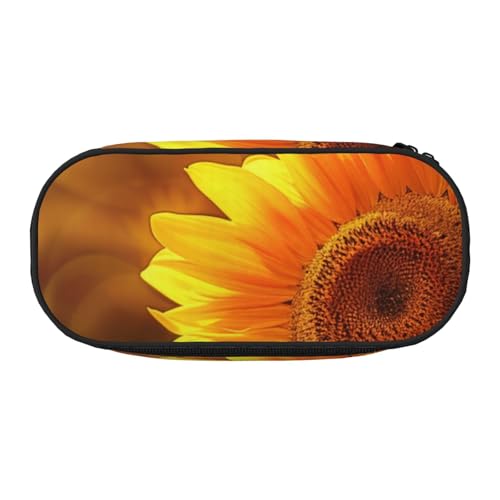 Federmäppchen aus Oxford-Gewebe, mit gelbem Zitronen- und Bienen-Motiv, geräumiges Design, für Schule, Büro, Reisen, Mehrzweck-Schreibwaren und Make-up-Tasche, Sonnenblumen-Schmetterling von DENMER