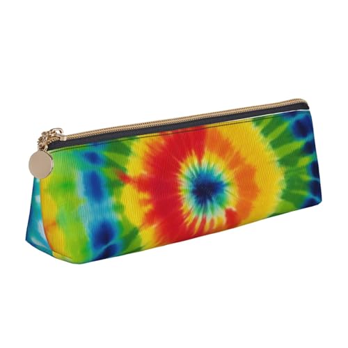 Federmäppchen mit 3D-Aufdruck "Weißkopfseeadler", Reißverschluss, niedlicher Schreibwaren-Organizer, PVC-Leder, dreieckig, Make-up-Tasche, Stiftebeutel, Batik-Regenbogen, Einheitsgröße, Schulranzen von DENMER