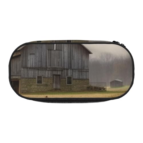 Federmäppchen mit 6 bedruckten Oxford-Stoff-Federmäppchen mit geräumigem Design für Schule, Büro, Reisen – Mehrzweck-Schreibwaren und Make-up-Tasche, Bauernhof mit Hirsch, Einheitsgröße, Schulranzen von DENMER