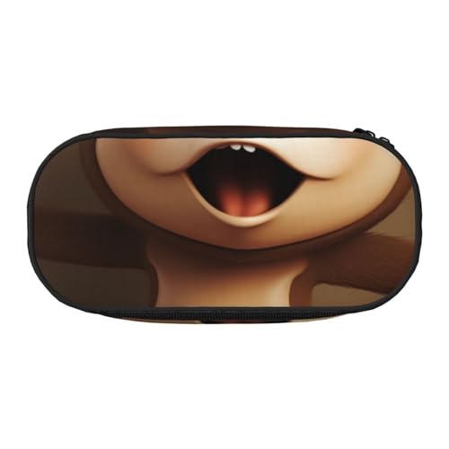 Federmäppchen mit 6 bedruckten Oxford-Stoff-Federmäppchen mit geräumigem Design für Schule, Büro, Reisen – Mehrzweck-Schreibwaren und Make-up-Tasche, Niedlicher Affe, Einheitsgröße, Schulranzen von DENMER