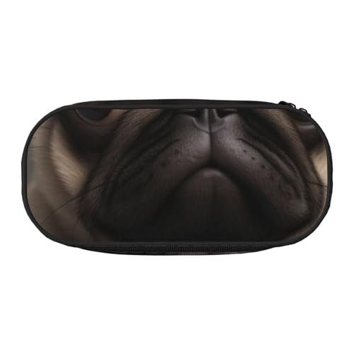 Federmäppchen mit 6 bedruckten Oxford-Stoff-Federmäppchen mit geräumigem Design für Schule, Büro, Reisen – Mehrzweck-Schreibwaren und Make-up-Tasche, Niedlicher hübscher Mops, Einheitsgröße von DENMER