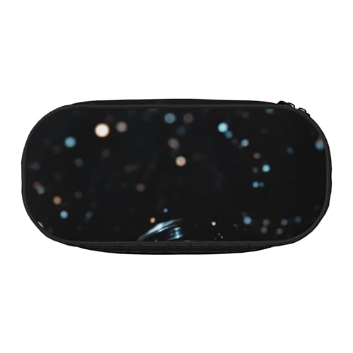 Federmäppchen mit Bienen-Motiv, bedruckt, Oxford-Stoff, geräumiges Design für Schule, Büro, Reisen, Mehrzweck-Schreibwaren und Make-up-Tasche, Schwarz Glitter, Einheitsgröße, Schulranzen von DENMER