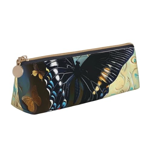 Federmäppchen mit Camouflage-Druck, niedlicher Schreibwaren-Organizer, PVC-Leder, dreieckig, Make-up-Tasche, Stiftebeutel, schmetterling, Einheitsgröße, Schulranzen von DENMER