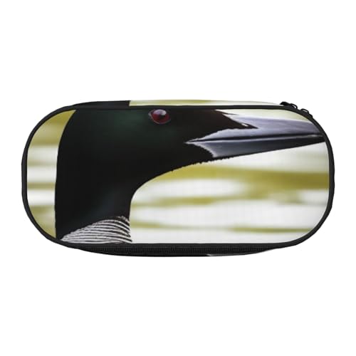 Federmäppchen mit Cartoon-Flamingo-Muster, bedrucktes Oxford-Gewebe, geräumiges Design für Schule, Büro, Reisen – Mehrzweck-Schreibwaren und Make-up-Tasche, Loon Nature Bird, Einheitsgröße von DENMER