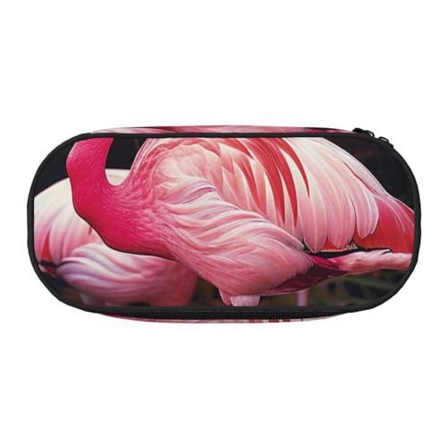 Federmäppchen mit Flamingo-Aufdruck aus Oxford-Stoff mit geräumigem Design für Schule, Büro, Reisen – Mehrzweck-Schreibwaren und Make-up-Tasche, Flamingo, Einheitsgröße, Schulranzen von DENMER