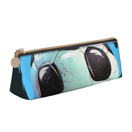 Federmäppchen mit Fußball-Druck, niedlicher Schreibwaren-Organizer, PVC-Leder, dreieckig, Make-up-Tasche, Stiftebeutel, Fußballball, Einheitsgröße, Schulranzen von DENMER