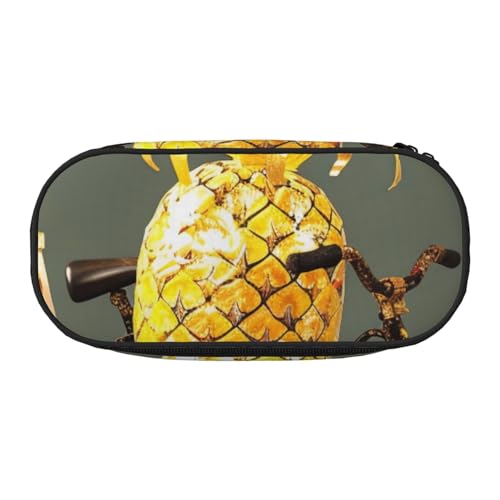 Federmäppchen mit Regenbogen-Schmetterling-Motiv, bedruckt, Oxford-Stoff, geräumiges Design für Schule, Büro, Reisen – Mehrzweck-Schreibwaren und Make-up-Tasche, Ananas, Einheitsgröße, Schulranzen von DENMER