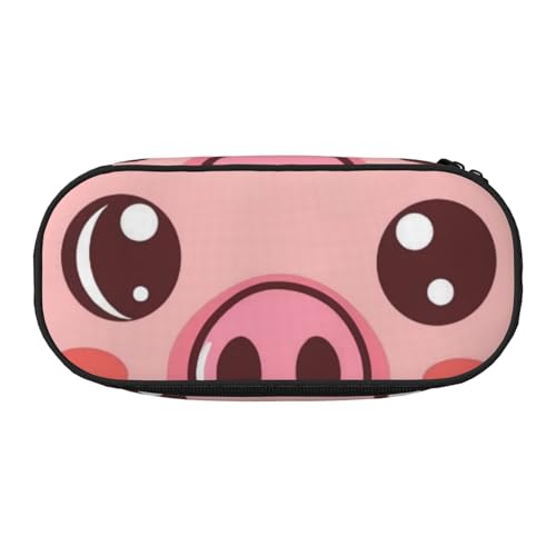 Federmäppchen mit Regenbogen-Schmetterling-Motiv, bedruckt, Oxford-Stoff, geräumiges Design für Schule, Büro, Reisen – Mehrzweck-Schreibwaren und Make-up-Tasche, schwein, Einheitsgröße, Schulranzen von DENMER