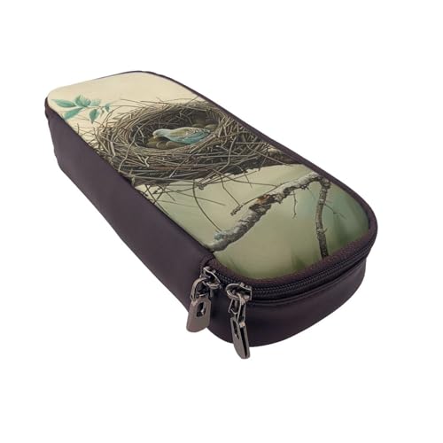 Federmäppchen mit Regenbogen-Schmetterling-Motiv, bedrucktes Leder, multifunktionaler Organizer für Schule, Büro und Reisen, Vogelhaus für den Außenbereich, Einheitsgröße, Schulranzen von DENMER