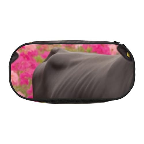 Federmäppchen mit Schaf- und Lämmermotiv, Oxford-Stoff, geräumiges Design, für Schule, Büro, Reisen, Mehrzweck-Schreibwaren und Make-up-Tasche, Flower Show Lenken Kühe Rinder, Einheitsgröße von DENMER