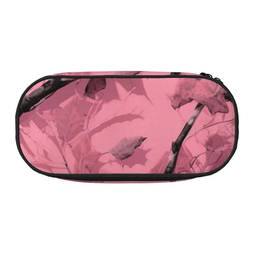 Federmäppchen mit Schaf- und Lämmermotiv, Oxford-Stoff, geräumiges Design, für Schule, Büro, Reisen, Mehrzweck-Schreibwaren und Make-up-Tasche, Schöne Blätter-Tarnmuster, Einheitsgröße, Schulranzen von DENMER