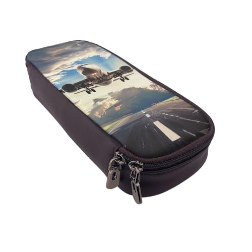 Federmäppchen mit Vogelnest, bedrucktes Leder, multifunktionaler Organizer für Schule, Büro und Reisen, Flugzeig, Einheitsgröße, Schulranzen von DENMER