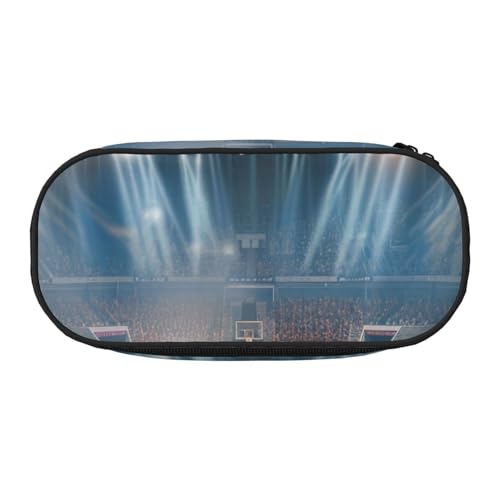 Federmäppchen mit Vogelnest, bedrucktes Oxford-Gewebe, geräumiges Design für Schule, Büro, Reisen, Mehrzweck-Schreibwaren und Make-up-Tasche, Basketball, Einheitsgröße, Schulranzen von DENMER