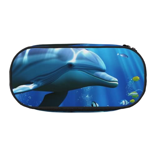 Federmäppchen mit amerikanischer Flagge und Sternen und Streifen, bedrucktes Oxford-Gewebe mit geräumigem Design für Schule, Büro, Reisen – Mehrzweck-Schreibwaren und Make-up-Tasche, 3D von DENMER