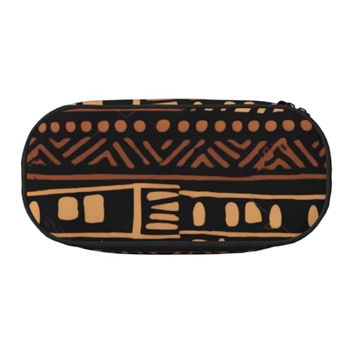 Federmäppchen mit amerikanischer Flagge und Sternen und Streifen, bedrucktes Oxford-Gewebe mit geräumigem Design für Schule, Büro, Reisen – Mehrzweck-Schreibwaren und Make-up-Tasche, Afrikanisches von DENMER