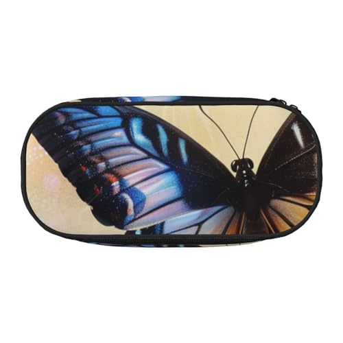 Federmäppchen mit amerikanischer Flagge und Sternen und Streifen, bedrucktes Oxford-Gewebe mit geräumigem Design für Schule, Büro, Reisen – Mehrzweck-Schreibwaren und Make-up-Tasche von DENMER