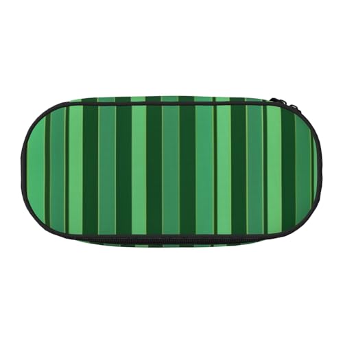 Federmäppchen mit buntem Marmor-Druck, Oxford-Stoff, geräumiges Design für Schule, Büro, Reisen, Mehrzweck-Schreibwaren und Make-up-Tasche, Klassisch grün gestreift, Einheitsgröße, Schulranzen von DENMER