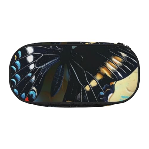 Federmäppchen mit buntem Marmor-Druck, Oxford-Stoff, geräumiges Design für Schule, Büro, Reisen, Mehrzweck-Schreibwaren und Make-up-Tasche, schmetterling, Einheitsgröße, Schulranzen von DENMER