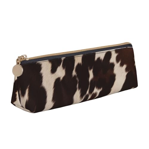 Federmäppchen mit buntem Schmetterlings-Motiv, Reißverschluss, niedlicher Schreibwaren-Organizer, PVC-Leder, dreieckig, Make-up-Tasche, Stifteetui, Braunes Rindsleder, Einheitsgröße, Schulranzen von DENMER