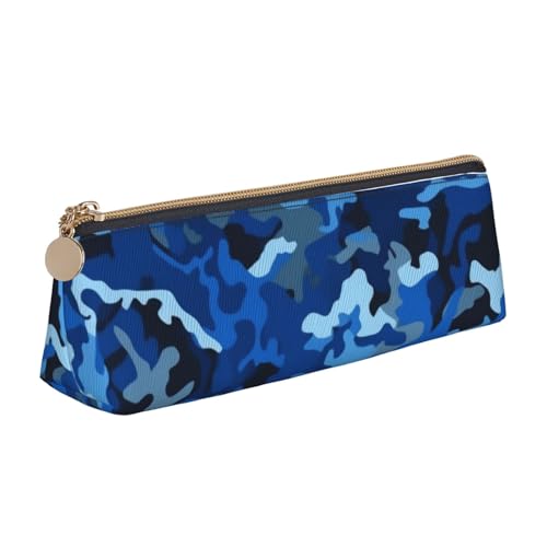 Federmäppchen mit buntem Schmetterlings-Motiv, Reißverschluss, niedlicher Schreibwaren-Organizer, PVC-Leder, dreieckig, Make-up-Tasche, Stifteetui, blau (tarnfarben), Einheitsgröße, Schulranzen von DENMER