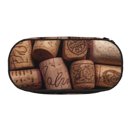 Federmäppchen mit gelbem Drachen, schwarzer Hintergrund, bedrucktes Oxford-Gewebe, geräumiges Design für Schule, Büro, Reisen – Mehrzweck-Schreibwaren und Make-up-Tasche, Weinkork, Einheitsgröße von DENMER