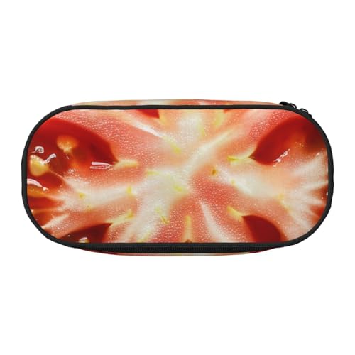 Federmäppchen mit gelbem Sonnenblumen-Motiv, Oxford-Stoff, geräumiges Design, für Schule, Büro, Reisen, Mehrzweck-Schreibwaren und Make-up-Tasche, Tomatenscheibe, Einheitsgröße, Schulranzen von DENMER