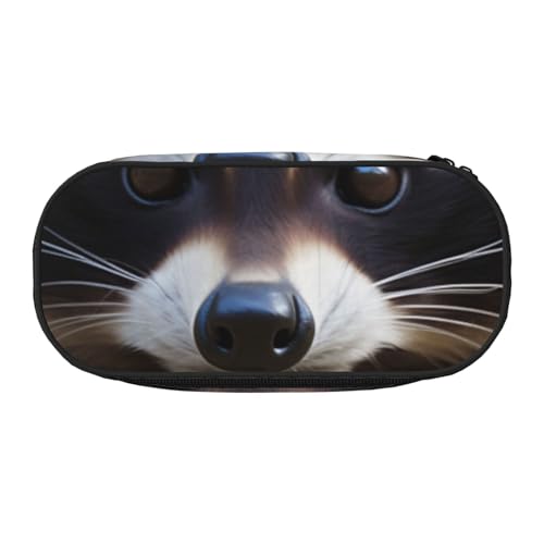 Federmäppchen mit niedlichem Eichhörnchen-Motiv, bedrucktes Oxford-Gewebe, geräumiges Design für Schule, Büro, Reisen – Mehrzweck-Schreibwaren und Make-up-Tasche, Süßer Waschbär1, Einheitsgröße von DENMER