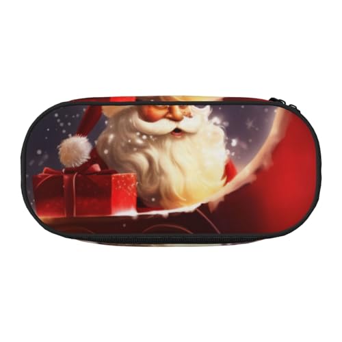 Federmäppchen mit niedlichem Eichhörnchen-Motiv, bedrucktes Oxford-Gewebe, geräumiges Design für Schule, Büro, Reisen – Mehrzweck-Schreibwaren und Make-up-Tasche, Weihnachtsmagie, Einheitsgröße von DENMER